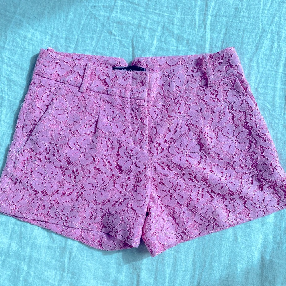 BCBG MAXAZRIA Pink Lace shorts